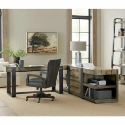 Hooker Furniture Crafted Leg Desk Credenza