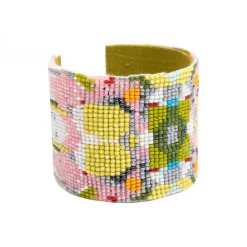 Laura Park Designs Poppy Pink Beaded Cuff Bracelet JEWELRY & ACCESSORIES