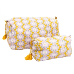 Laura Park Designs Chloe Lavender Quilted Cosmetic Bag BAGS, POUCHES & PURSES