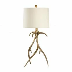 Wildwood Lighting Antler Hall Brass Lamp