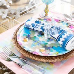 Laura Park Designs TABLE & DRINKWARE Indigo Girl Blue Melamine Plate (Set Of 4)