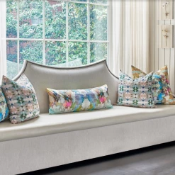 Laura Park Designs Indigo Girl Green Linen Pillow BED & SOFA