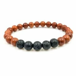 Everwood Company JEWELRY & ACCESSORIES Lava Rock & Rosewood Beaded Bracelet