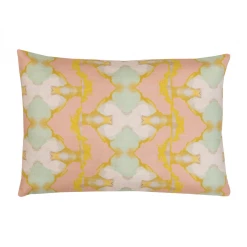 Laura Park Designs Lily Pond Apricot Linen Throw Pillow BED & SOFA