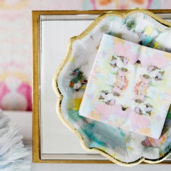 Laura Park Designs Brooks Avenue Pink Cocktail Napkins