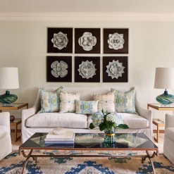 Laura Park Designs BED & SOFA Coral Bay Green Linen Throw Pillow