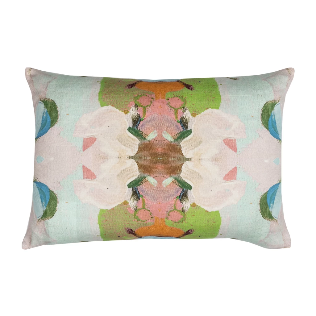 Laura Park Designs Monet's Garden Green Linen Throw Pillow BED & SOFA 1 Laura Park Designs Monet's Garden Green Linen Throw Pillow BED & SOFA