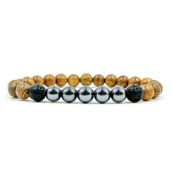 Everwood Company Black Hemalyke & Zebrawood Beaded Bracelet
