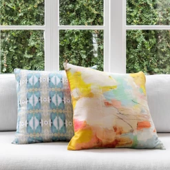 Laura Park Designs Little Chapel Light Blue Linen Throw Pillow