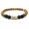 Everwood Company JEWELRY & ACCESSORIES Grey Feldspar, Lava Rock & Sandalwood