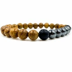 Everwood Company Black Hemalyke & Zebrawood Beaded Bracelet