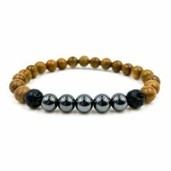 Everwood Company Black Hemalyke & Zebrawood Beaded Bracelet
