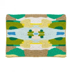 Laura Park Designs Coral Bay Green Beaded Clutch Bag BAGS, POUCHES & PURSES