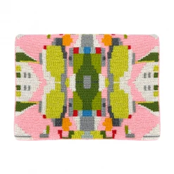 Laura Park Designs Poppy Pink Beaded Clutch Bag