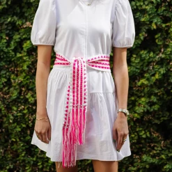 Laura Park Designs JEWELRY & ACCESSORIES Palm Pink Hand Woven Belt