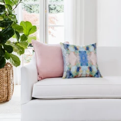 Laura Park Designs Anna Pink Linen Throw Pillow