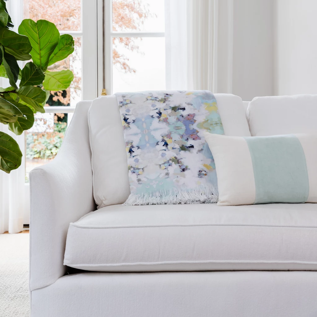 Laura Park Designs Aqua Velvet Panel Pillow BED & SOFA 2 Laura Park Designs Aqua Velvet Panel Pillow BED & SOFA