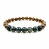 Everwood Company JEWELRY & ACCESSORIES Green Serpentine, Dark Sandalwood Beaded Bracelet