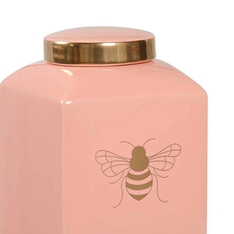 Chelsea House DECOR & ROOM ACCESSORIES Bee Kind Ginger Jar - Coral 2 Chelsea House DECOR & ROOM ACCESSORIES Bee Kind Ginger Jar - Coral