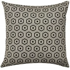 Square Feathers Black Mini Hex Throw Pillow