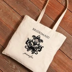 JDS BAGS, POUCHES & PURSES Personalized Bridesmaid Canvas Tote