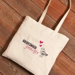 JDS BAGS, POUCHES & PURSES Personalized Bridesmaid Canvas Tote