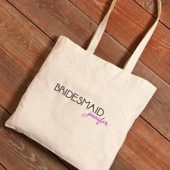 JDS BAGS, POUCHES & PURSES Personalized Bridesmaid Canvas Tote