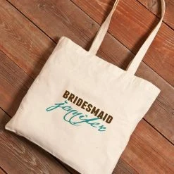 JDS BAGS, POUCHES & PURSES Personalized Bridesmaid Canvas Tote
