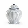 Chelsea House DECOR & ROOM ACCESSORIES Castle Urn In Blue Pinstripe