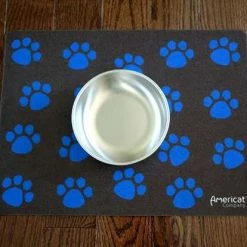Americat Company PET ACCESSORIES Paw Prints Cat Placemat