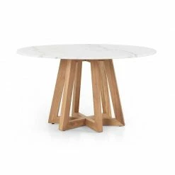 Four Hands Tables Creston White Marble Dining Table