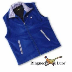 Ringneck & Lure Elephants Navy Royal Blue Fleece Vest MENSWEAR & ESSENTIALS
