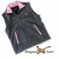Ringneck & Lure Elephants Raspberry Graphite Fleece Vest MENSWEAR & ESSENTIALS