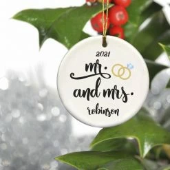 JDS Couple's Ceramic Christmas Ornaments GIFTS