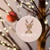 JDS Reindeer Pink Ceramic Ornament GIFTS