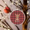 JDS Reindeer Plaid Ceramic Ornament