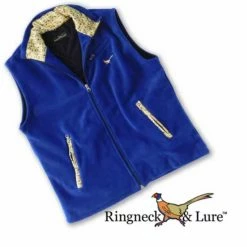 Ringneck & Lure Gamebirds Olive Royal Blue Fleece Vest