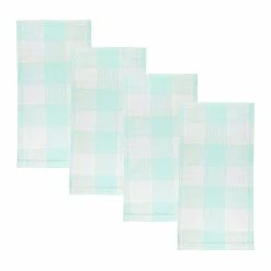 Laura Park Designs Gingham Aqua Dinner Napkins TABLE & DRINKWARE