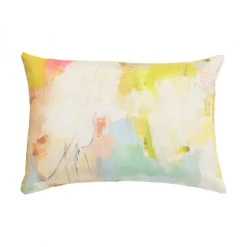 Laura Park Designs Coral Bay Orange Linen Throw Pillow