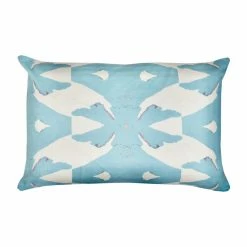 Laura Park Designs BED & SOFA Palm Blue Linen Throw Pillow