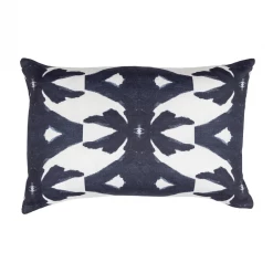 Laura Park Designs BED & SOFA Palm Navy Linen Throw Pillow