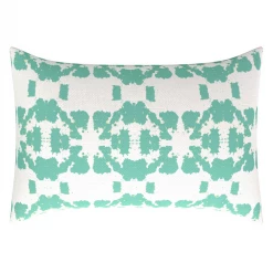 Laura Park Designs Mosaic Turquoise Linen Throw Pillow