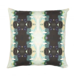 Laura Park Designs Orchid Blossom Navy Linen Throw Pillow