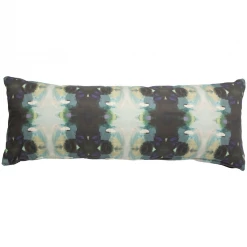 Laura Park Designs Orchid Blossom Navy Linen Throw Pillow