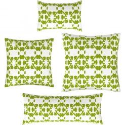 Laura Park Designs Mosaic Green Linen Throw Pillow