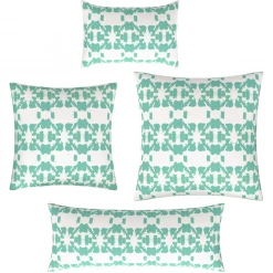 Laura Park Designs Mosaic Turquoise Linen Throw Pillow