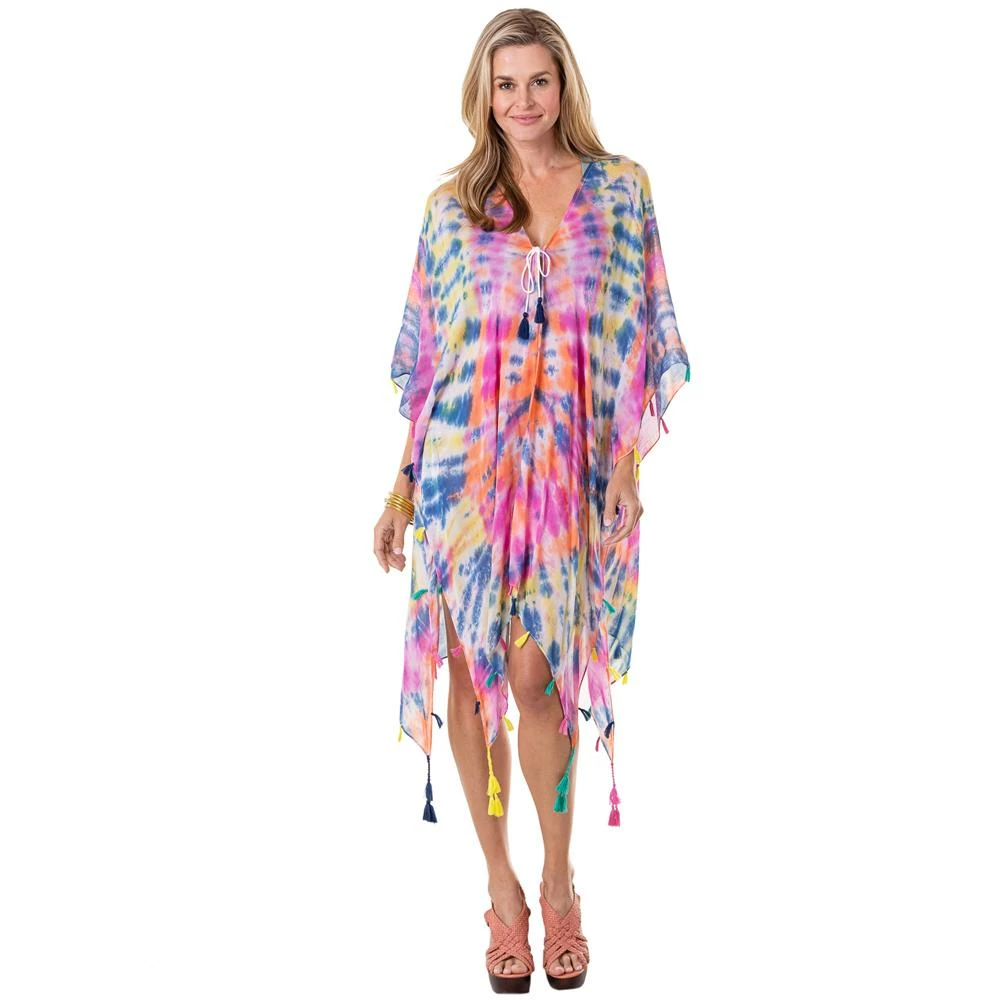 Katydid Multicolored Tie Dye Swimsuit Cover Up 2 Katydid Multicolored Tie Dye Swimsuit Cover Up