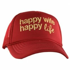 Katydid Happy Wife Happy Life Trucker Hat