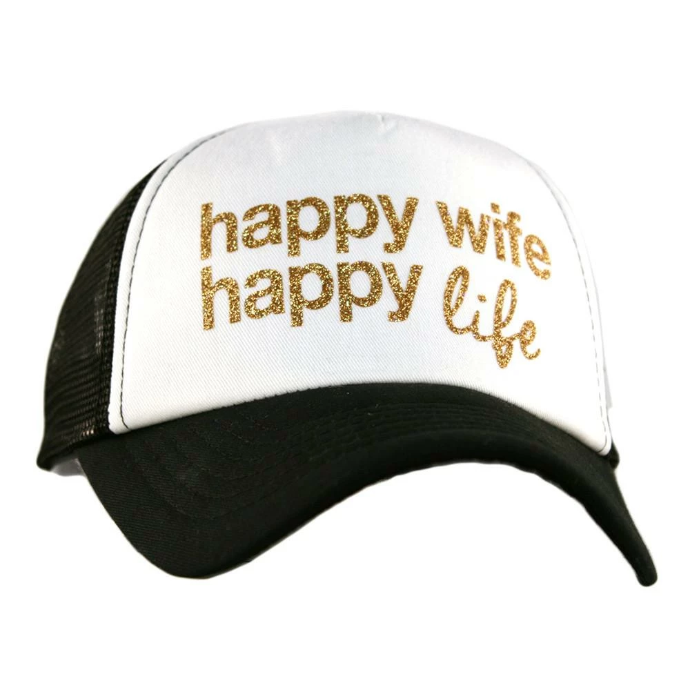 Katydid Happy Wife Happy Life Trucker Hat 1 Katydid Happy Wife Happy Life Trucker Hat
