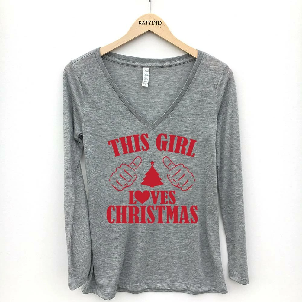 Katydid TEES, TOPS & PULLOVERS This Girl Loves Christmas Long-sleeve T-Shirt 1 Katydid TEES, TOPS & PULLOVERS This Girl Loves Christmas Long-sleeve T-Shirt